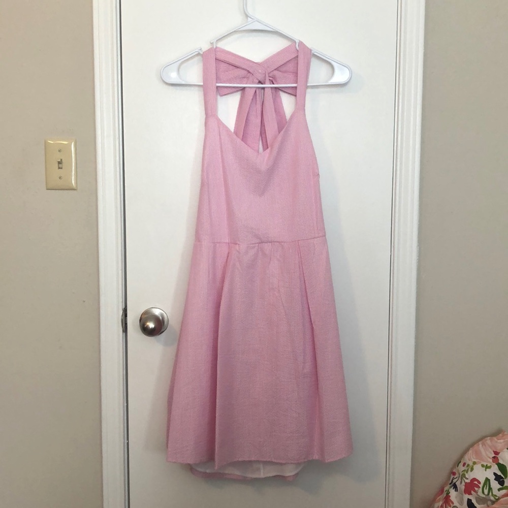 Pink seersucker dress